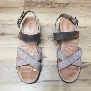 Keen Skyline Wedge Brindle Sandals Women 10 Leather